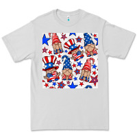 Dove Grey 4th of july patriotic gnome seamless pattern Premium Tee - BundleAndBundleShop