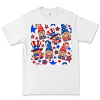 White 4th of july patriotic gnome seamless pattern Premium Tee - BundleAndBundleShop