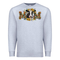 Heather Grey Mom with cow Premium Sweatshirt - CowGirlArtShop