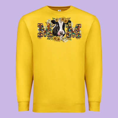 Mom With Cow Premium Sweatshirt Designed By Cowgirlartshop