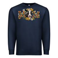 Navy Mom with cow Premium Sweatshirt - CowGirlArtShop