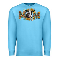 Ocean Blue Mom with cow Premium Sweatshirt - CowGirlArtShop