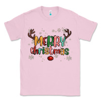 Bubblegum Pink merry christmas raindeerr Classic Tee - MaliasSmallBusiness