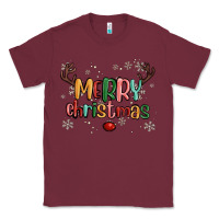 Burgundy merry christmas raindeerr Classic Tee - MaliasSmallBusiness