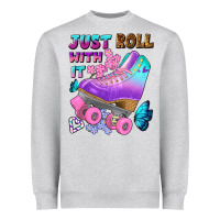 Heather Grey just roll with it Heavyweight Sweatshirt - BundleAndBundleShop