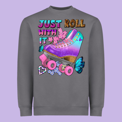 Just Roll With It Heavyweight Sweatshirt Designed By Bundleandbundleshop