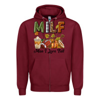 Burgundy Milf Man I Love Fall Zipper Hoodie - texasbilliewilder