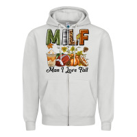 Dove Grey Milf Man I Love Fall Zipper Hoodie - texasbilliewilder