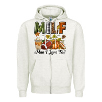 Oatmeal Heather Milf Man I Love Fall Zipper Hoodie - texasbilliewilder