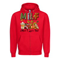 Red Milf Man I Love Fall Zipper Hoodie - texasbilliewilder