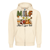 Sandshell Milf Man I Love Fall Zipper Hoodie - texasbilliewilder