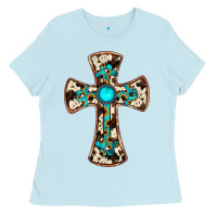 Cowhide Gemstone  Cross Ladies Tee | Teevron