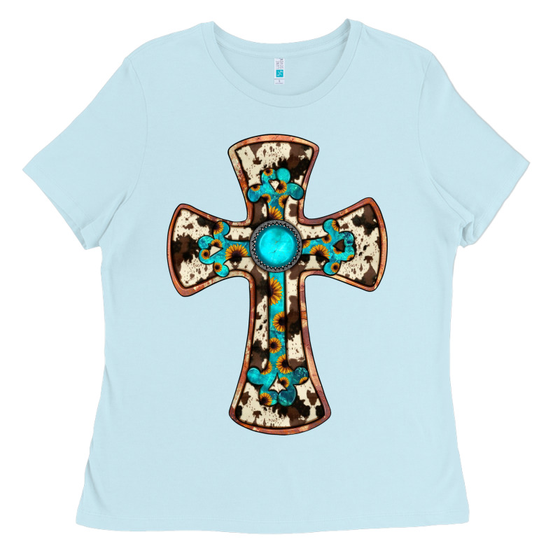 Cowhide Gemstone  Cross Ladies Tee by JahusDesignShop | Teevron