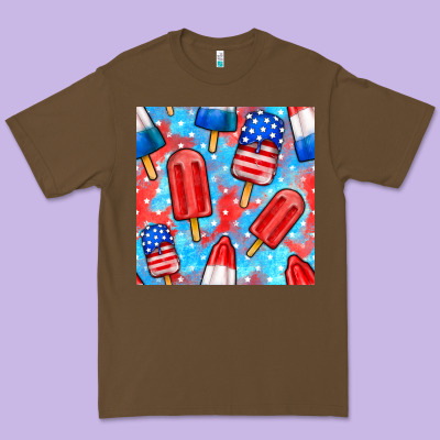 4th Of July Popsicle Seamless Pattern Premium Tee Designed By Bundleandbundleshop