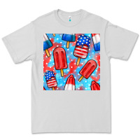 Dove Grey 4th of july popsicle seamless pattern Premium Tee - BundleAndBundleShop