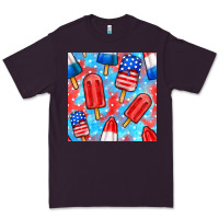 Plum 4th of july popsicle seamless pattern Premium Tee - BundleAndBundleShop