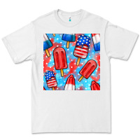 White 4th of july popsicle seamless pattern Premium Tee - BundleAndBundleShop