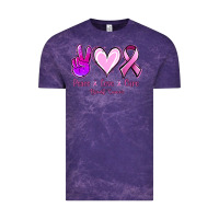 Cloud Purple Peace love cure Breast Cancer Vintage Tee - NancyCooperArtShop