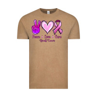 Vintage Coffee Peace love cure Breast Cancer Vintage Tee - NancyCooperArtShop
