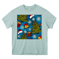 Arona christmas trees and bells seamless pattern Heavy Core Tee - BundleAndBundleShop