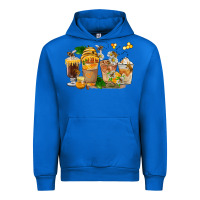 Cobalt Honey Bee Coffee Cups Urban Hoodie - FaDigitalArtStudio