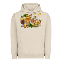 Pigment French Oak Honey Bee Coffee Cups Urban Hoodie - FaDigitalArtStudio
