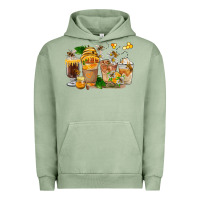 Pigment Oil Green Honey Bee Coffee Cups Urban Hoodie - FaDigitalArtStudio
