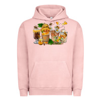 Pigment Salmon Honey Bee Coffee Cups Urban Hoodie - FaDigitalArtStudio
