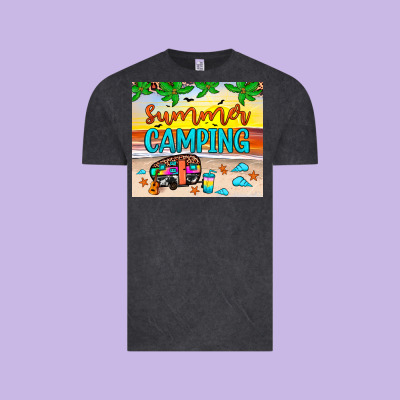 Summer Camping Vintage Tee Designed By Jahusdesignshop