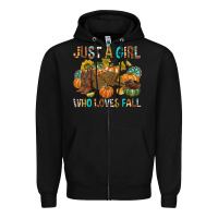 Black Just a Girl Who Loves Fall Zipper Hoodie - texasbilliewilder