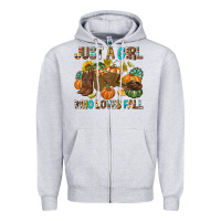 Heather Grey Just a Girl Who Loves Fall Zipper Hoodie - texasbilliewilder