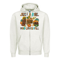 Oatmeal Heather Just a Girl Who Loves Fall Zipper Hoodie - texasbilliewilder