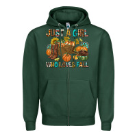 Sports Green Just a Girl Who Loves Fall Zipper Hoodie - texasbilliewilder