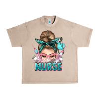 French Oak nurse life messy bun Urban Heavy Tee - NancyCooperArtShop