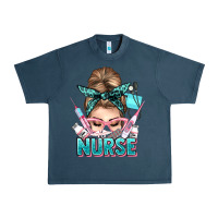 Midnight Navy nurse life messy bun Urban Heavy Tee - NancyCooperArtShop