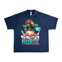 Navy nurse life messy bun Urban Heavy Tee - NancyCooperArtShop