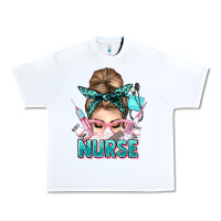 White nurse life messy bun Urban Heavy Tee - NancyCooperArtShop