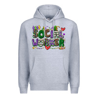 Heather Grey social worker mardi gras cowgirl Premium Hoodie - CowGirlArtShop