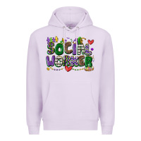 Lilac social worker mardi gras cowgirl Premium Hoodie - CowGirlArtShop