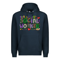 Navy social worker mardi gras cowgirl Premium Hoodie - CowGirlArtShop