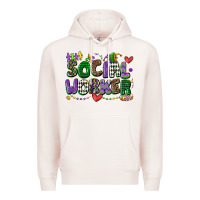 Pale Pink social worker mardi gras cowgirl Premium Hoodie - CowGirlArtShop
