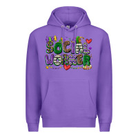 Purple social worker mardi gras cowgirl Premium Hoodie - CowGirlArtShop