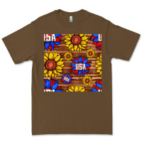 Cacao usa sunflower seamless pattern Premium Tee - BundleAndBundleShop
