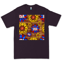 Plum usa sunflower seamless pattern Premium Tee - BundleAndBundleShop