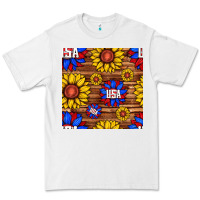 White usa sunflower seamless pattern Premium Tee - BundleAndBundleShop