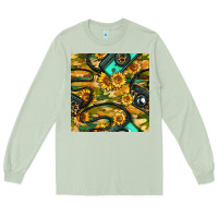 Matcha Leopard Digital Camera And Sunflowers With Camouflage Seamless Pattern Long Sleeve Tee - BundleAndBundleShop