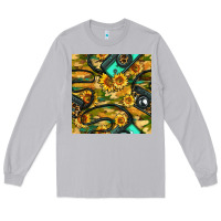 Moon Dust Leopard Digital Camera And Sunflowers With Camouflage Seamless Pattern Long Sleeve Tee - BundleAndBundleShop