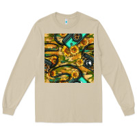 Mushroom Leopard Digital Camera And Sunflowers With Camouflage Seamless Pattern Long Sleeve Tee - BundleAndBundleShop