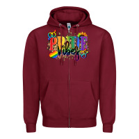 Burgundy Pride vibes Zipper Hoodie - NancyCooperArtShop