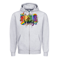 Heather Grey Pride vibes Zipper Hoodie - NancyCooperArtShop